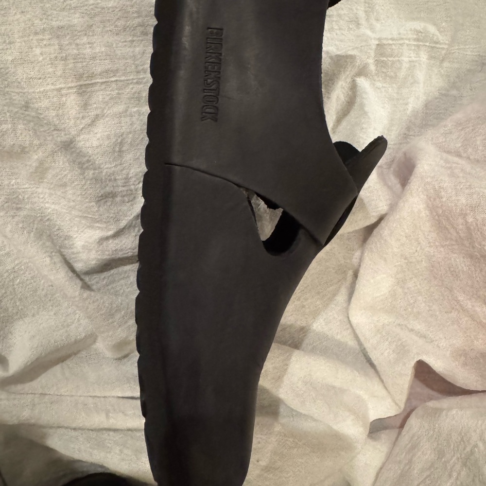 Birkenstock Black Leather Slip-On Clogs - Picture 2 of 16